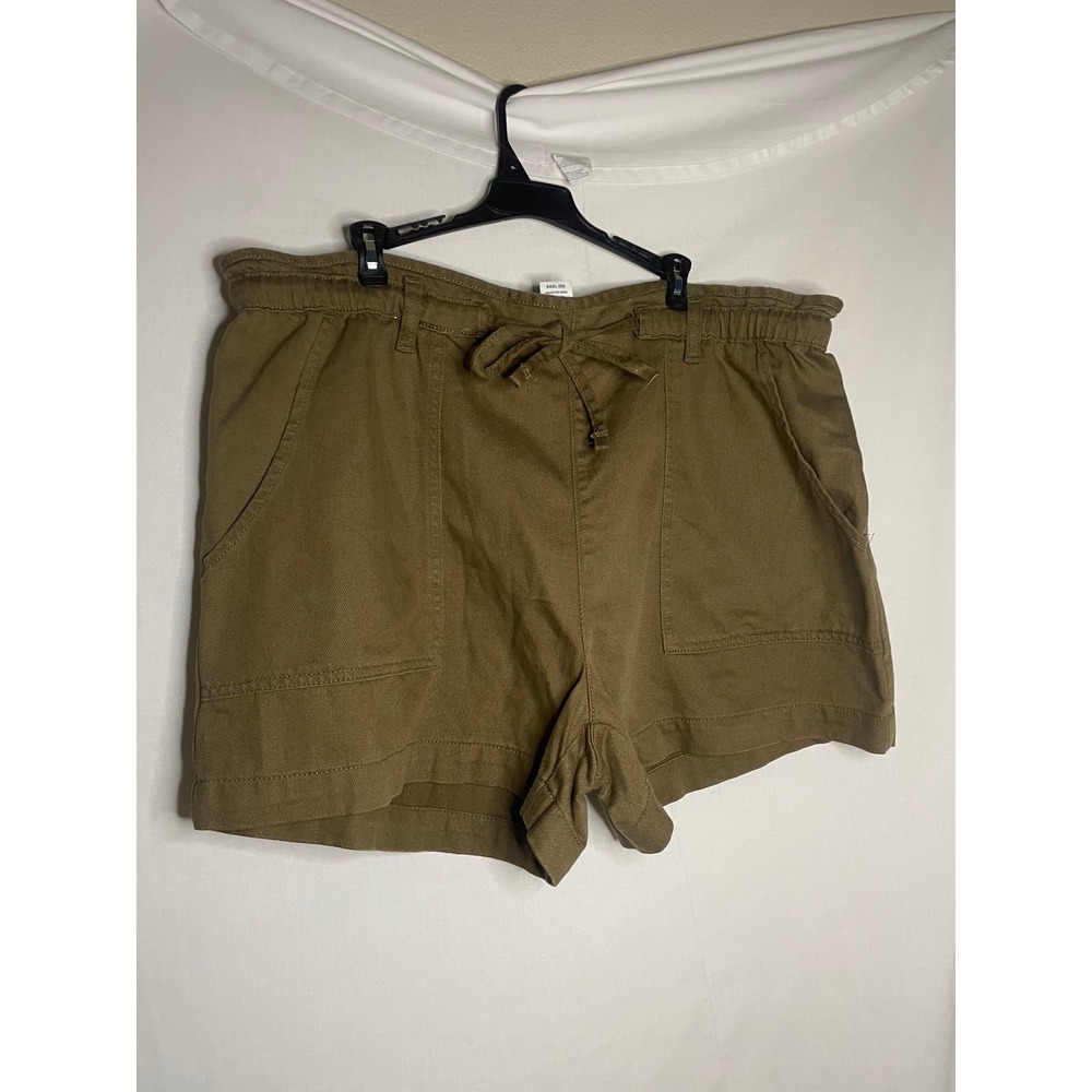 Time and Tru Womens XXXL 22 Pull On Utility Shorts Olive Brown Cotton Lyocell